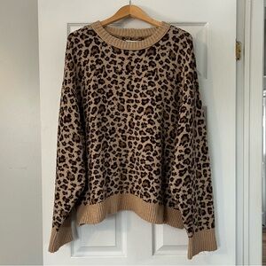 American Eagle Outfitters Leopard Print Sweater - Tan and Black